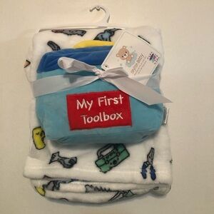Baby Boy My First Toolbox Plushie/Blanket Gift Set NWT